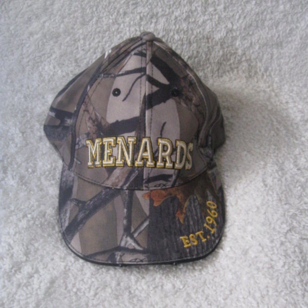 Menards Camouflage Velcro Adjustable Light Up Baseball Hat